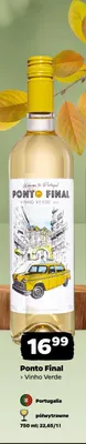 Wino białe półwytrawne Ponto Final Vinho Verde promocja w Netto