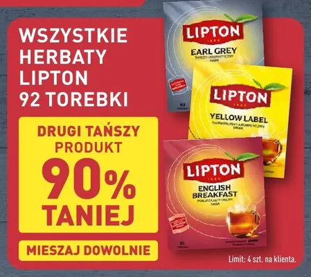 Herbata Lipton Earl Grey 92 torebki promocja w Aldi