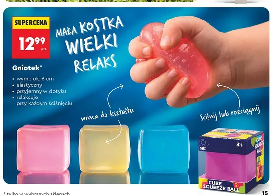 Gniotek Cube Squeeze Ball Qbi promocja w Biedronka