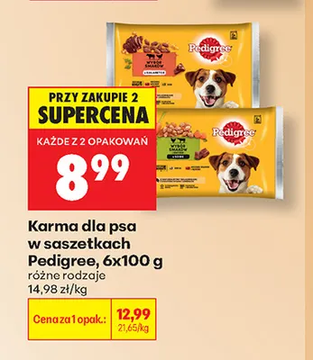 Karma dla psa w saszetkach Pedigree 6-pak promocja w Biedronka