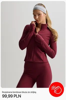 Rozpinana bordowa bluza ze stójką Cropp promocja w Cropp