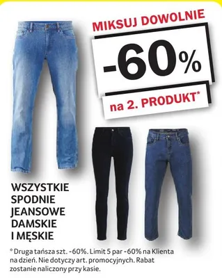 Spodnie jeansowe damskie i męskie różne rodzaje promocja w Selgros