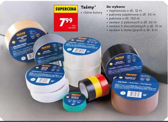 Taśmy różne kolory - zestaw 2 dwustronnych o dł. 15 m promocja w Biedronka
