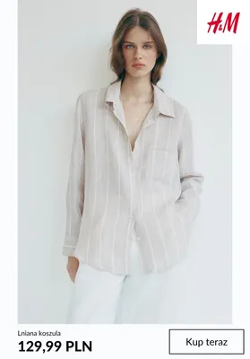 Lniana koszula H&M promocja w H&M