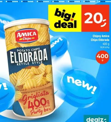 Chipsy Amica Chips Eldorada Grigliata Kettle Style promocja w Dealz