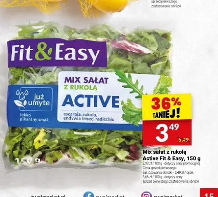 Mix sałat z rukolą Active Fit & Easy promocja w Twój Market