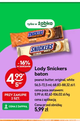 Lody Snickers baton original promocja w Żabka