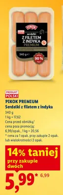Serdelki z filetem z indyka Premium promocja w Lidl