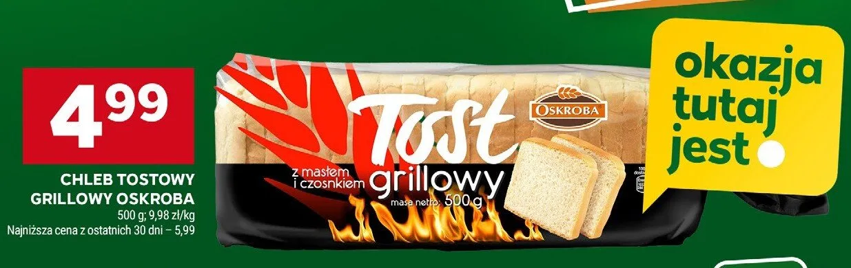 Chleb tostowy grillowy Oskroba promocja w Stokrotka