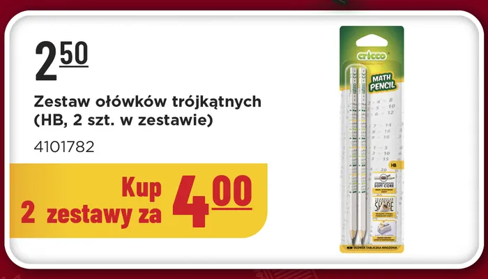 Zestaw ołówków trójkątnych Cricco HB promocja w MR. DIY