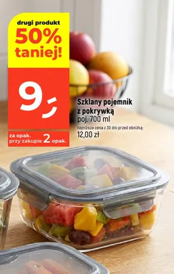 Szklany pojemnik z pokrywką 700 ml promocja w Dealz