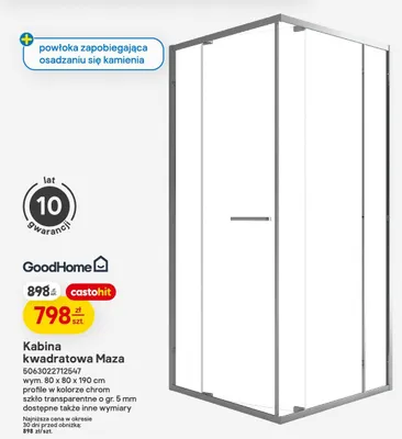 Kabina kwadratowa Maza promocja w Castorama