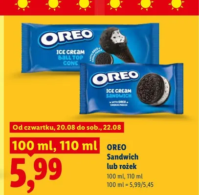 Lody Oreo sandwich promocja w Lidl