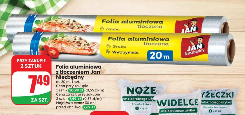 Folia aluminiowa z tłoczeniem Jan Niezbędny promocja w Dino