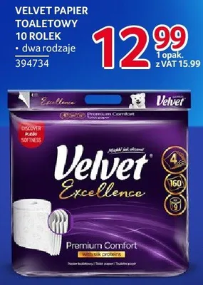 Papier toaletowy Velvet Excellence 4 rolki promocja w Selgros