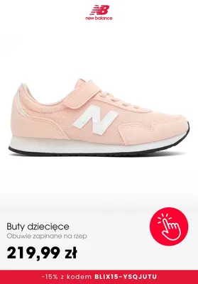 Buty dziecięce New Balance zapinane na rzep promocja w New Balance