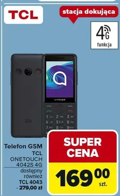 Telefon GSM TCL ONETOUCH 4042S 4G promocja w Carrefour