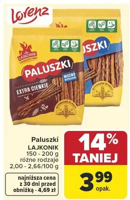 Paluszki Lajkonik Lorenz promocja w Carrefour Market