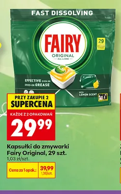 Kapsułki do zmywarki Fairy Original promocja w Biedronka