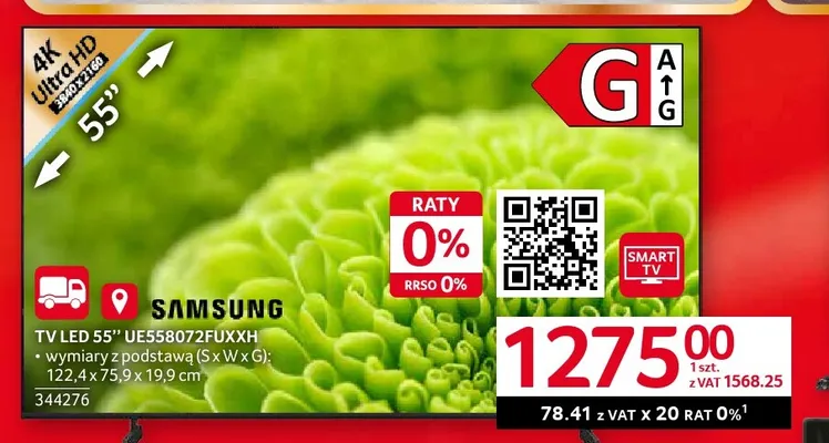 Telewizor LED 55" UE558072FUXXH Samsung promocja w Selgros