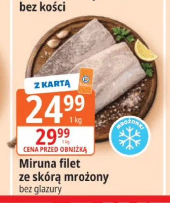 Miruna filet ze skórą mrożony bez glazury promocja w Leclerc