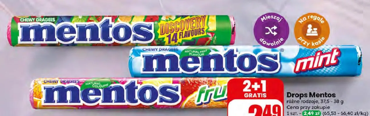 Dropsy Mentos Discovery 14 Flavours promocja w Dino