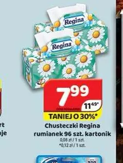 Chusteczki Regina rumianek kartonik promocja w Delfin