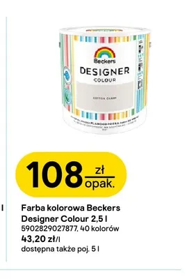 Farba kolorowa Beckers Designer Colour promocja w Castorama