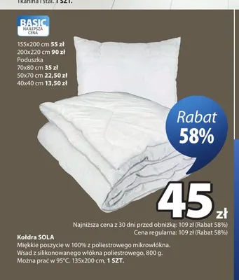 Kołdra Sola 135x200 cm promocja w Jysk