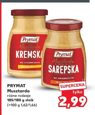 Musztarda kremska Prymat promocja w Kaufland