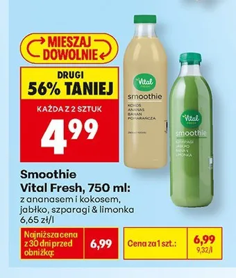 Smoothie z ananasem i kokosem Vital Fresh promocja w Biedronka