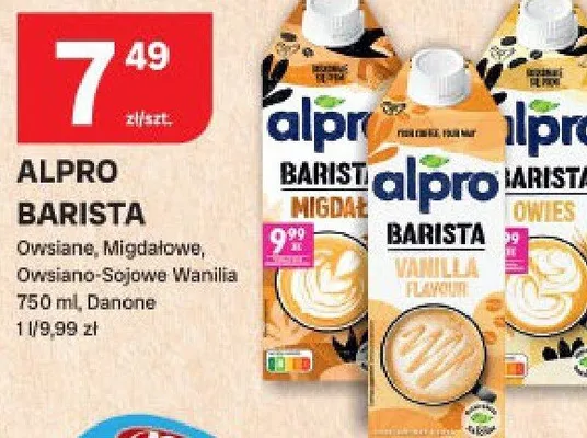 Alpro Barista owsiane, migdałowe, owsiano-sojowe, wanilia promocja w Chorten