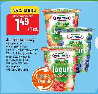 Jogurt owocowy promocja w POLOmarket