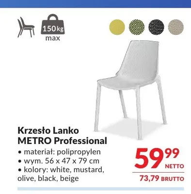 Krzesło Lanko Metro Professional promocja w Makro