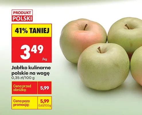 Jabłko kulinarne polskie na wagę promocja w Biedronka
