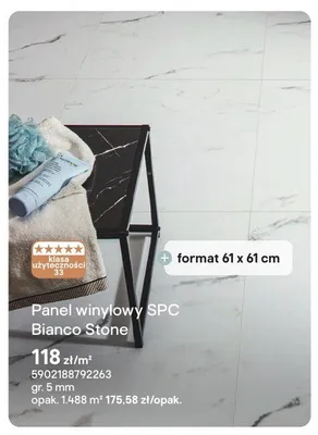 Panel winylowy SPC Bianco Stone promocja w Castorama