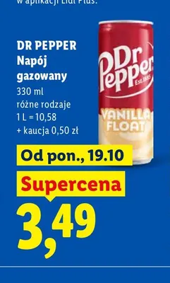 Napój gazowany Dr Pepper Vanilla Float promocja w Lidl