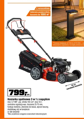 Kosiarka spalinowa 3 w 1 z napędem Hortmasz promocja w OBI