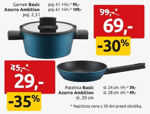 Garnek Basic Azurro Ambition poj. 2,3l promocja w Black Red White