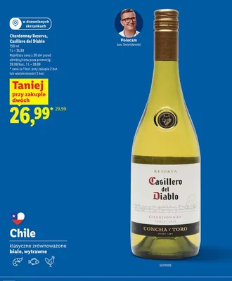 Wino Chardonnay Reserva Casillero del Diablo promocja w Lidl