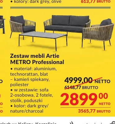 Zestaw mebli Artie Metro Professional promocja w Makro