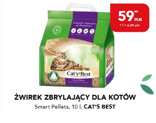 Żwirek zbrylający dla kotów Cat's Best Smart Pellets promocja w Aquael zoo
