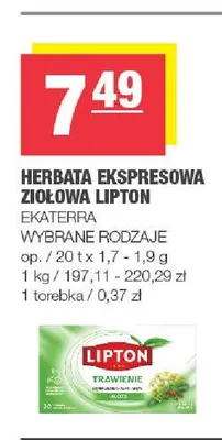 Herbata ekspresowa ziołowa Lipton promocja w SPAR