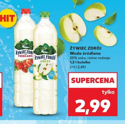 Woda źródlana z sokiem Żywiec Zdrój o smaku jabłkowym promocja w Kaufland