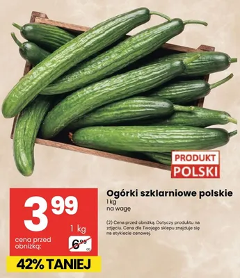 Ogórki szklarniowe polskie promocja w Delikatesy Centrum