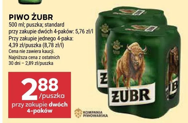 Piwo żubr promocja w Stokrotka