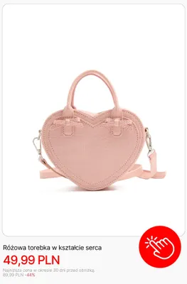 Różowa torebka w kształcie serca Cropp promocja w Cropp