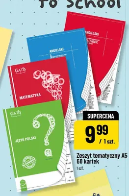 Zeszyt tematyczny A5 Gatis 60 kartek promocja w POLOmarket