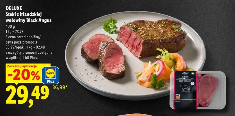 Steki z irlandzkiej wołowiny Black Angus Deluxe promocja w Lidl