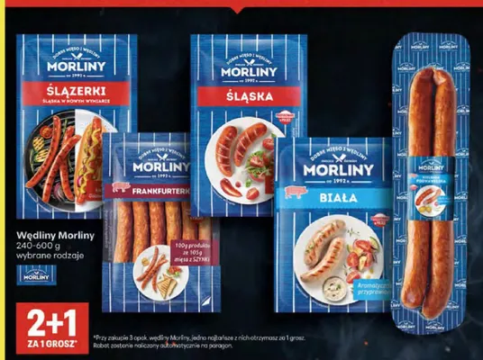 Kiełbasa Podwawelska Morliny promocja w Delikatesy Centrum